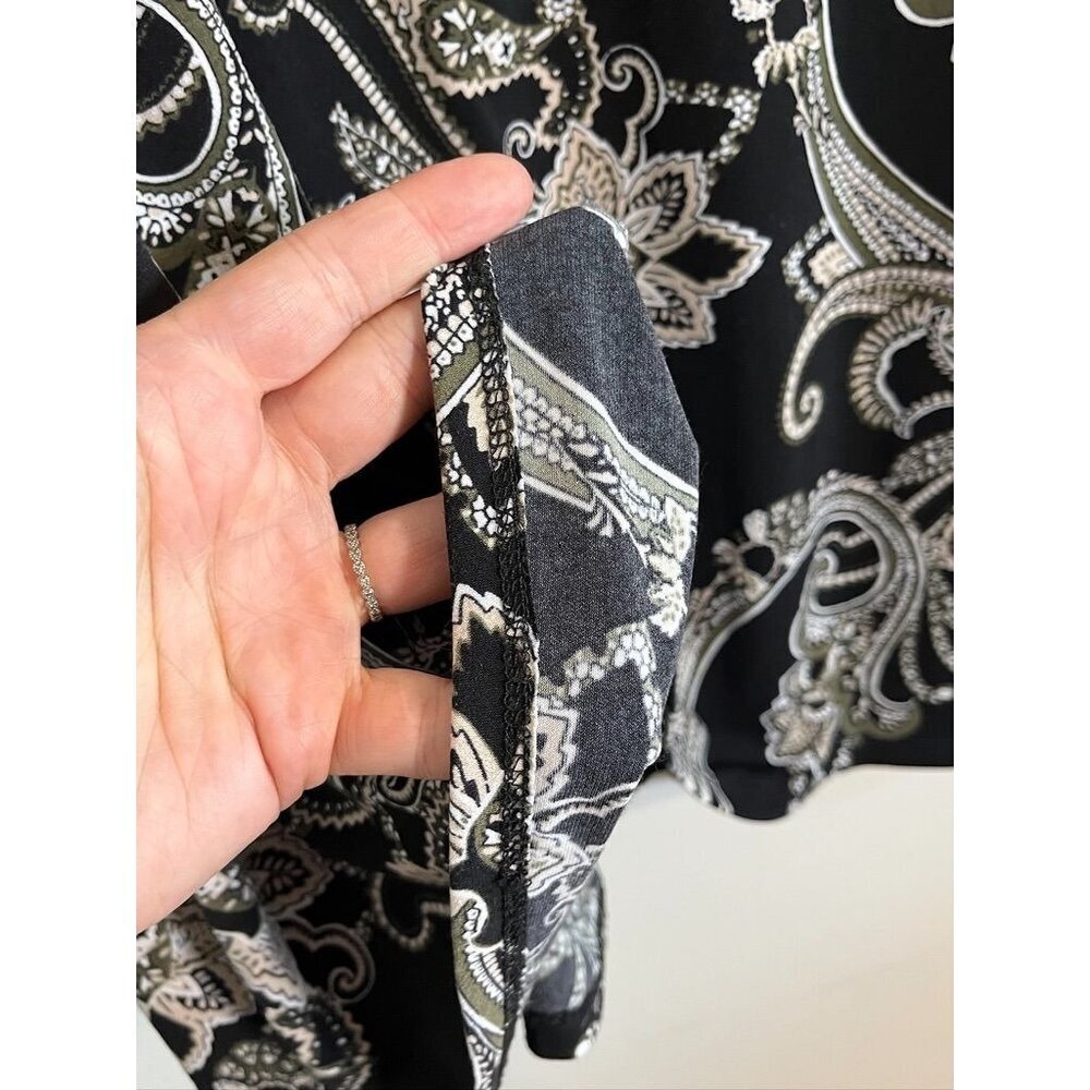 Retro Floral Maxi Skirt L Black Boho Western Classic Chic Neutral Festive Indie - Picture 3 of 7